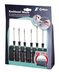 Wera - 6 Piece, 0.9 to 3mm Micro Hex Driver Set - Comes in Display Box - Eagle Tool & Supply