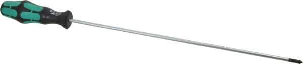 Wera - #1, 15-5/8" OAL, Standard Phillips Screwdriver - 12" Blade Length, Round Shank, Ergonomic Handle - Eagle Tool & Supply