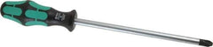 Wera - #4, 12-1/4" OAL, Standard Phillips Screwdriver - 8" Blade Length, Round Shank, Ergonomic Handle - Eagle Tool & Supply