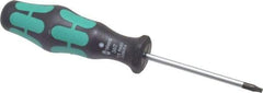 Wera - T8 Torx Driver - 2-3/8" Blade Length, 5-1/2" OAL, Ergonomic Handle - Eagle Tool & Supply
