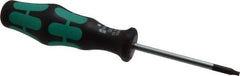 Wera - T9 Torx Driver - 2-3/8" Blade Length, 5-1/2" OAL, Ergonomic Handle - Eagle Tool & Supply