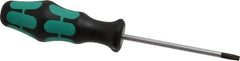 Wera - T25 Torx Driver - 4" Blade Length, 8-3/16" OAL, Ergonomic Handle - Eagle Tool & Supply