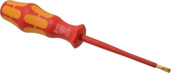 Wera - 198mm OAL Standard Slotted Screwdriver - Round Shank, Ergonomic Handle - Eagle Tool & Supply