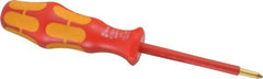 Wera - #1, 7" OAL, Insulated Phillips Screwdriver - 3-1/8" Blade Length, Round Shank, Ergonomic Handle - Eagle Tool & Supply