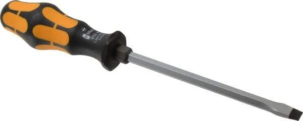 Wera - 262mm OAL Standard Slotted Screwdriver - Hexagon Shank, Ergonomic Handle - Eagle Tool & Supply
