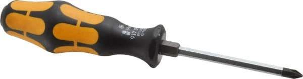 Wera - #1, 6-1/2" OAL, Demolition Phillips Screwdriver - 3-1/8" Blade Length, Hexagon Shank, Ergonomic Handle - Eagle Tool & Supply