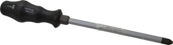 Wera - #4, 12-3/8" OAL, Demolition Phillips Screwdriver - 8" Blade Length, Hexagon Shank, Ergonomic Handle - Eagle Tool & Supply