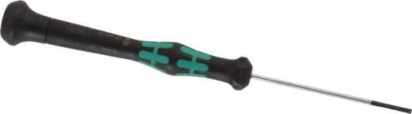 Wera - 1.8mm Blade Width, Electronic/Electrostatic Slotted Screwdriver - 60mm Blade Length, Round Shank, Ergonomic Handle - Eagle Tool & Supply
