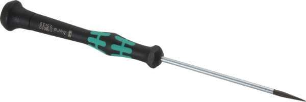 Wera - Electronic/Electrostatic Slotted Screwdriver - 80mm Blade Length, Round Shank, Ergonomic Handle - Eagle Tool & Supply