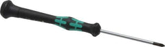 Wera - #0, 6-1/8" OAL, Electronic/Electrostatic Phillips Screwdriver - 2-3/8" Blade Length, Round Shank, Ergonomic Handle - Eagle Tool & Supply
