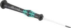 Wera - #00, 6-1/8" OAL, Electronic/Electrostatic Phillips Screwdriver - 2-3/8" Blade Length, Round Shank, Ergonomic Handle - Eagle Tool & Supply