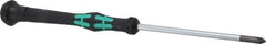 Wera - #1, 6-1/8" OAL, Electronic/Electrostatic Phillips Screwdriver - 3-1/8" Blade Length, Round Shank, Ergonomic Handle - Eagle Tool & Supply