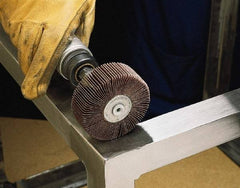 3M - 6" Diam, 60 Grit Ceramic Unmounted Flap Wheel - 1" Hole, 1" Wide, Density 5, Coated, Medium Grade, 6,100 Max RPM , X Weighted, Cloth Backing - Eagle Tool & Supply