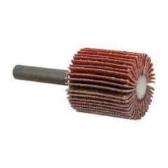 3M - 1" Diam x 1" Face Width, Fine Ceramic Alumina Coated Mounted Flap Wheel - 1/4" Shank Mount, 120 Grit, X Weighted Cloth Backing, 30,000 Max RPM - Eagle Tool & Supply