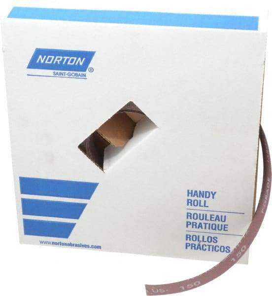 Norton - 1" x 50 Yd 150 Grit Aluminum Oxide Cloth Roll - Very Fine Grade, J Weighted Backing - Eagle Tool & Supply