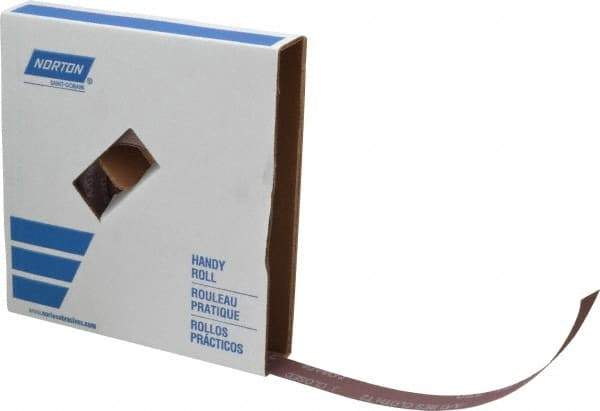 Norton - 1" x 50 Yd 220 Grit Aluminum Oxide Cloth Roll - Very Fine Grade, J Weighted Backing - Eagle Tool & Supply