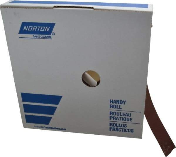 Norton - 1" x 50 Yd 240 Grit Aluminum Oxide Cloth Roll - Very Fine Grade, J Weighted Backing - Eagle Tool & Supply