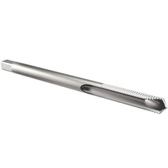 Kennametal - 5/16-18 UNC, 2 Flute, Bright Finish, High Speed Steel Spiral Point Tap - Plug Chamfer, Right Hand Thread, 2-23/32" OAL, 1-1/8" Thread Length, 0.318" Shank Diam - Exact Industrial Supply