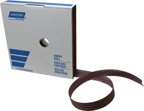 Norton - 1" x 50 Yd 600 Grit Aluminum Oxide Cloth Roll - Extra Fine Grade, J Weighted Backing - Eagle Tool & Supply