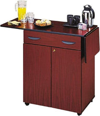 Safco - 150 Lb Capacity, 56-1/4" Wide x 20-1/2" Long x 38-3/4" High Mobile Cart - 2 Door, 1 Drawer, 1 Shelf, Particleboard, 4 Swivel Casters - Eagle Tool & Supply