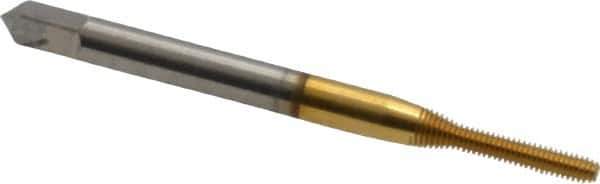 Balax - M2x0.40 Metric Coarse D3 Thread Limit Bottoming Thread Forming Tap - High Speed Steel, TiN Finish, 1-3/4" OAL, 7/16" Thread Length, Right Hand Thread, Series BXMB - Eagle Tool & Supply