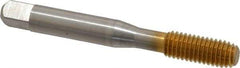 Balax - M8x1.25 Metric Coarse D10 Thread Limit Bottoming Thread Forming Tap - High Speed Steel, TiN Finish, 2-23/32" OAL, 1-1/8" Thread Length, Right Hand Thread, Series BXMB - Eagle Tool & Supply