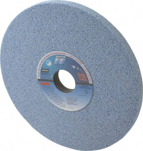 Norton - 8" Diam x 1-1/4" Hole x 1/2" Thick, H Hardness, 46 Grit Surface Grinding Wheel - Ceramic, Type 1, Coarse Grade, 3,600 Max RPM, Vitrified Bond, No Recess - Eagle Tool & Supply
