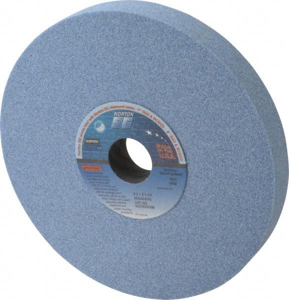 Norton - 8" Diam x 1-1/4" Hole x 1" Thick, K Hardness, 46 Grit Surface Grinding Wheel - Ceramic, Type 1, Coarse Grade, 3,600 Max RPM, Vitrified Bond, No Recess - Eagle Tool & Supply