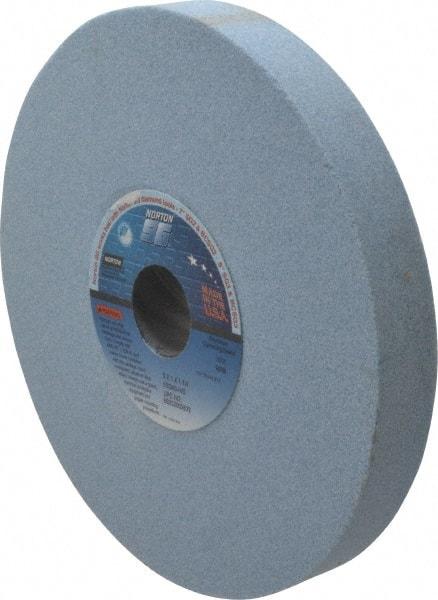 Norton - 8" Diam x 1-1/4" Hole x 1" Thick, I Hardness, 60 Grit Surface Grinding Wheel - Ceramic, Type 1, Medium Grade, 3,600 Max RPM, Vitrified Bond, No Recess - Eagle Tool & Supply
