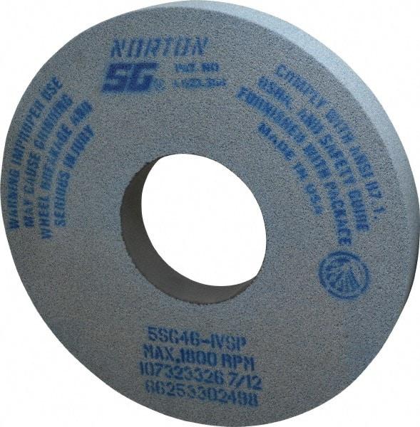 Norton - 14" Diam x 5" Hole x 1-1/2" Thick, I Hardness, 46 Grit Surface Grinding Wheel - Ceramic, Type 1, Coarse Grade, 1,800 Max RPM, Vitrified Bond, No Recess - Eagle Tool & Supply
