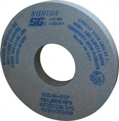 Norton - 14" Diam x 5" Hole x 1-1/2" Thick, I Hardness, 46 Grit Surface Grinding Wheel - Ceramic, Type 1, Coarse Grade, 1,800 Max RPM, Vitrified Bond, No Recess - Eagle Tool & Supply