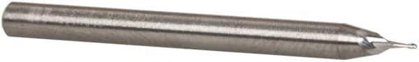 RobbJack - 0.058", 0.087" LOC, 1/8" Shank Diam, 1-1/2" OAL, 2 Flute, Solid Carbide Square End Mill - Single End, Uncoated, Spiral Flute, 30° Helix, Centercutting, Right Hand Cut, Right Hand Flute, Series SS-2 - Eagle Tool & Supply