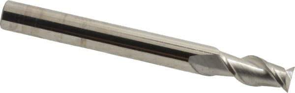 SGS - 6mm, 13mm LOC, 6mm Shank Diam, 57mm OAL, 2 Flute, Solid Carbide Square End Mill - Single End, Uncoated, Spiral Flute, 45° Helix, Centercutting, Right Hand Cut, Right Hand Flute, Series 44 - Eagle Tool & Supply