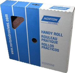 Norton - 1-1/2" x 50 Yd 60 Grit Aluminum Oxide Cloth Roll - Medium Grade, J Weighted Backing - Eagle Tool & Supply