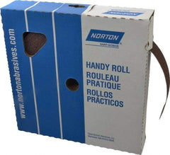 Norton - 1-1/2" x 50 Yd 80 Grit Aluminum Oxide Cloth Roll - Medium Grade, J Weighted Backing - Eagle Tool & Supply