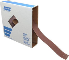 Norton - 1-1/2" x 50 Yd 240 Grit Aluminum Oxide Cloth Roll - Very Fine Grade, J Weighted Backing - Eagle Tool & Supply