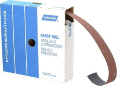 Norton - 1-1/2" x 50 Yd 320 Grit Aluminum Oxide Cloth Roll - Extra Fine Grade, J Weighted Backing - Eagle Tool & Supply