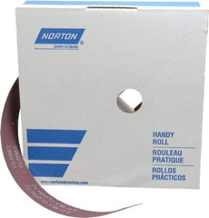 Norton - 1-1/2" x 50 Yd 400 Grit Aluminum Oxide Cloth Roll - Extra Fine Grade, J Weighted Backing - Eagle Tool & Supply