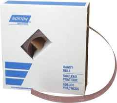 Norton - 1-1/2" x 50 Yd 600 Grit Aluminum Oxide Cloth Roll - Extra Fine Grade, J Weighted Backing - Eagle Tool & Supply