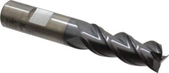 Cleveland - 5/8", 1-5/8" LOC, 5/8" Shank Diam, 3-7/8" OAL, 3 Flute, Powdered Metal Square End Mill - Single End, TiCN Finish, Spiral Flute, 42° Helix, Centercutting, Right Hand Cut, Right Hand Flute, Series PM-539R - Eagle Tool & Supply