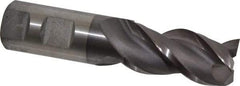 Cleveland - 1", 2" LOC, 1" Shank Diam, 4-1/2" OAL, 3 Flute, Powdered Metal Square End Mill - Single End, TiCN Finish, Spiral Flute, 42° Helix, Centercutting, Right Hand Cut, Right Hand Flute, Series PM-539R - Eagle Tool & Supply