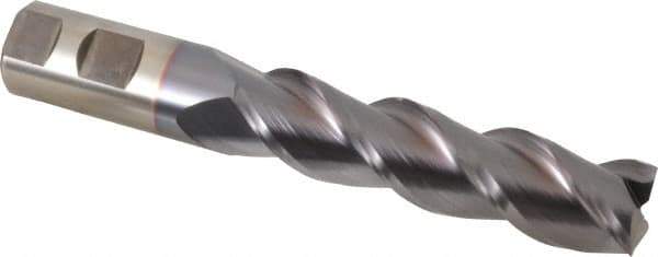 Cleveland - 1", 4" LOC, 1" Shank Diam, 6-1/2" OAL, 3 Flute, Powdered Metal Square End Mill - Single End, TiCN Finish, Spiral Flute, 42° Helix, Centercutting, Right Hand Cut, Right Hand Flute, Series PM-539R - Eagle Tool & Supply