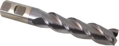 Cleveland - 1", 4" LOC, 1" Shank Diam, 6-1/2" OAL, 3 Flute, Powdered Metal Square End Mill - Single End, TiCN Finish, Spiral Flute, 42° Helix, Centercutting, Right Hand Cut, Right Hand Flute, Series PM-539R - Eagle Tool & Supply