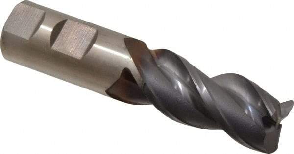Cleveland - 1", 3 Flute, Single End, Powdered Metal, 0.12" Corner Radius End Mill - 4-1/2" OAL, 42° Helix, Right Hand Flute, 2" LOC, Right Hand Cut - Eagle Tool & Supply