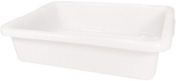 Rubbermaid - 4.6 Gal, White Polyethylene Tote Container - Nesting, 20" Long x 15" Wide x 5" High - Eagle Tool & Supply