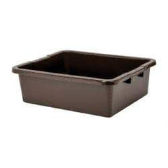 Rubbermaid - 7.1 Gal, Brown Polyethylene Tote Container - Nesting, 21-1/2" Long x 17.1" Wide x 7" High - Eagle Tool & Supply