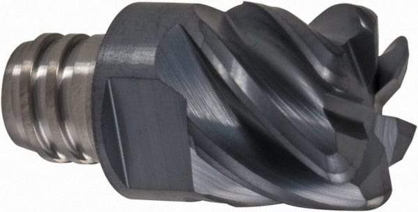Iscar - MM EC Grade IC908 Carbide End Milling Tip Insert - TiAlN Finish, 6 Flutes, 1/2" Cutting Diam, 9.5mm Depth of Cut, 16.51mm Extension, 0.059" Cnr Rad, 45° Helix - Eagle Tool & Supply