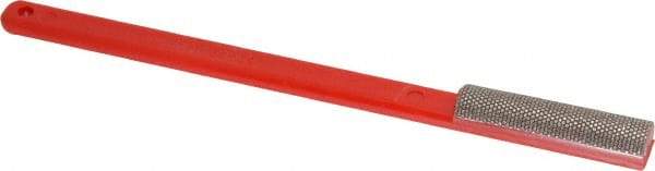 3M - 1-3/4" OAL Very Fine Half Round Sharpener Diamond File - 1/2" Wide, 1-3/4 LOC, Red - Eagle Tool & Supply