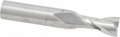 RobbJack - 1/2", 1" LOC, 1/2" Shank Diam, 3" OAL, 2 Flute, Solid Carbide Square End Mill - Single End, Uncoated, Spiral Flute, 30° Helix, Centercutting, Right Hand Cut, Right Hand Flute, Series C1-201 - Eagle Tool & Supply