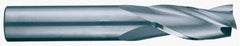 RobbJack - 7/16", 1" LOC, 7/16" Shank Diam, 2-3/4" OAL, 3 Flute, Solid Carbide Square End Mill - Single End, Uncoated, Spiral Flute, 30° Helix, Centercutting, Right Hand Cut, Right Hand Flute, Series C1-301 - Eagle Tool & Supply